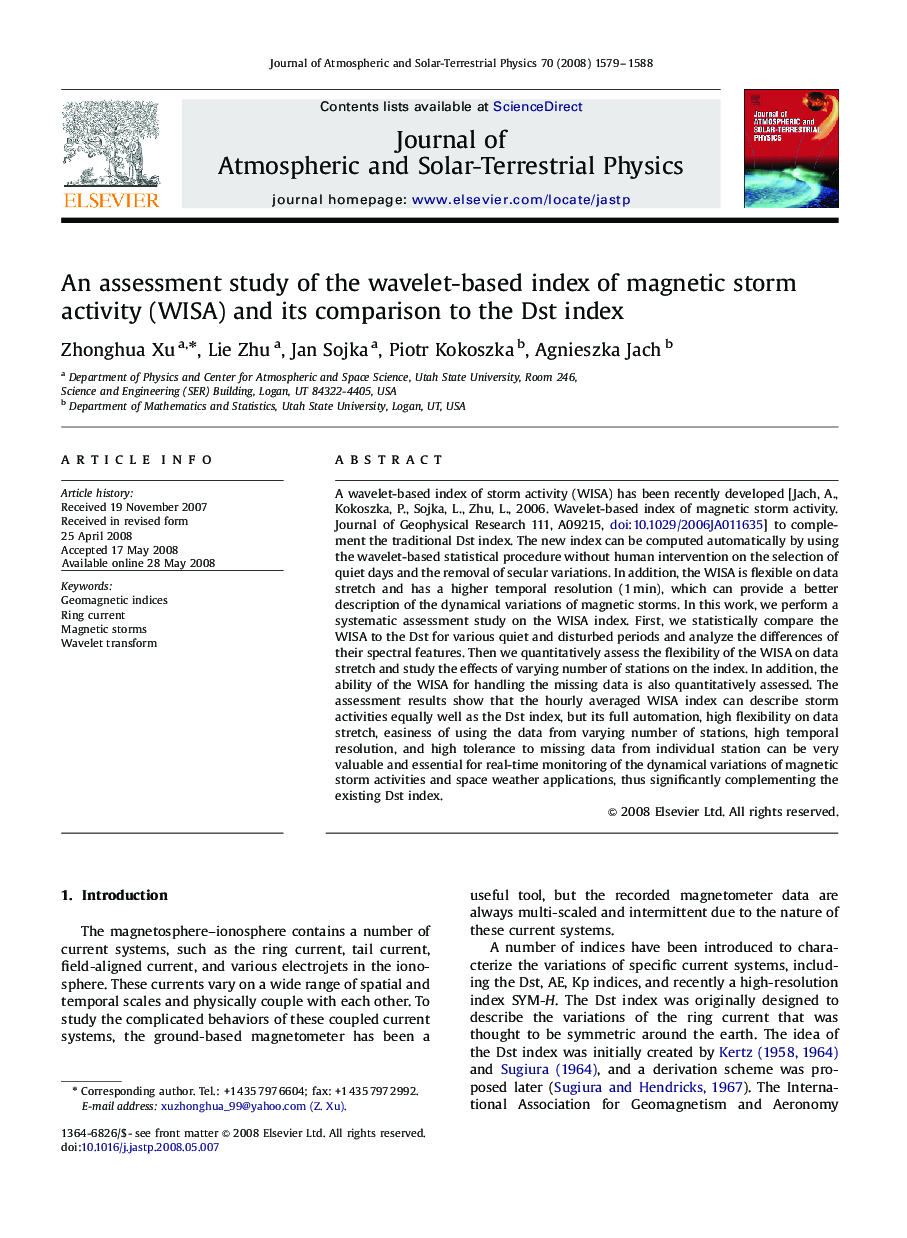 An assessment study of the wavelet-based index of magnetic storm activity (WISA) and its comparison to the Dst index