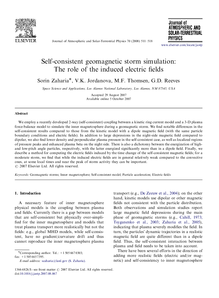 Self-consistent geomagnetic storm simulation: The role of the induced electric fields