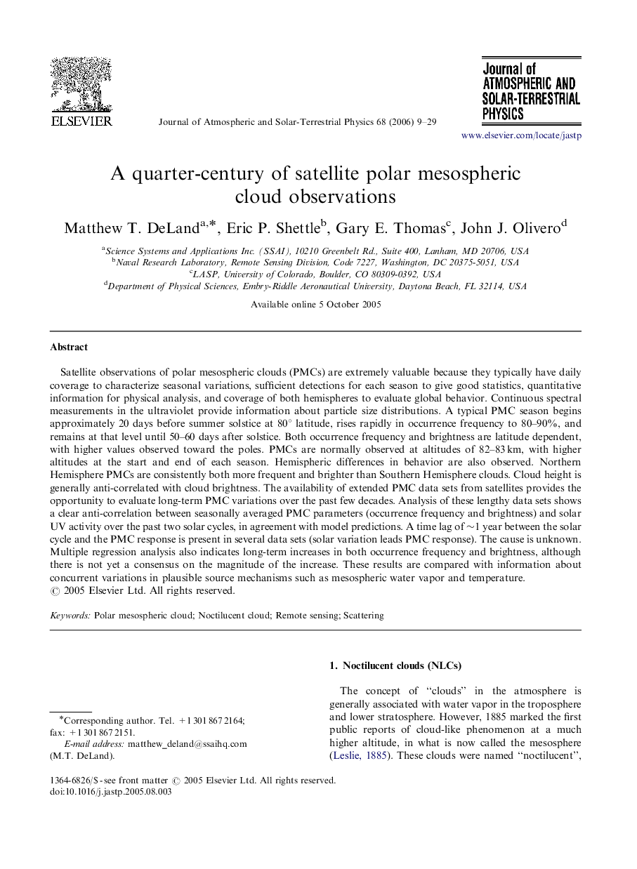 A quarter-century of satellite polar mesospheric cloud observations