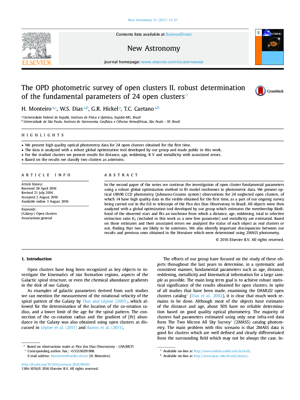 The OPD photometric survey of open clusters II. robust determination of the fundamental parameters of 24 open clusters