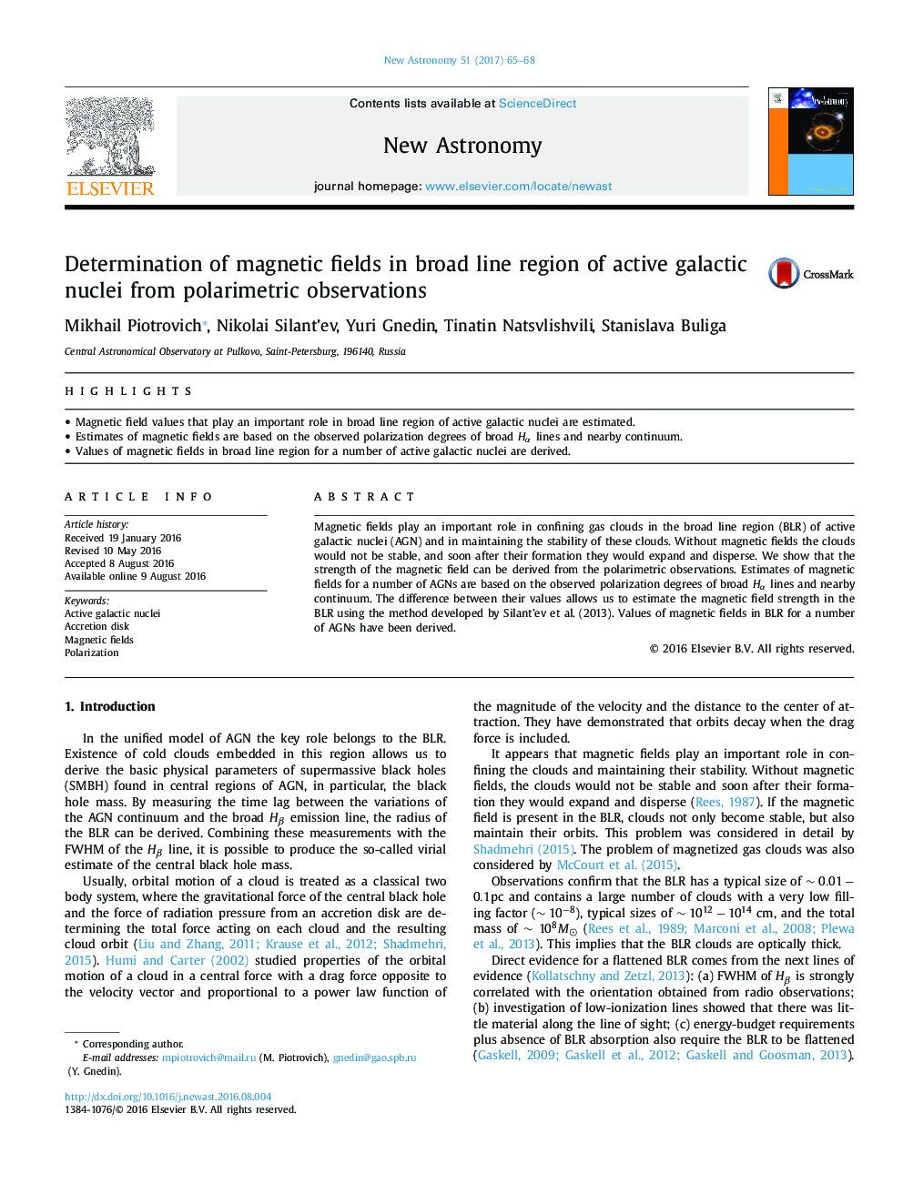 Determination of magnetic fields in broad line region of active galactic nuclei from polarimetric observations