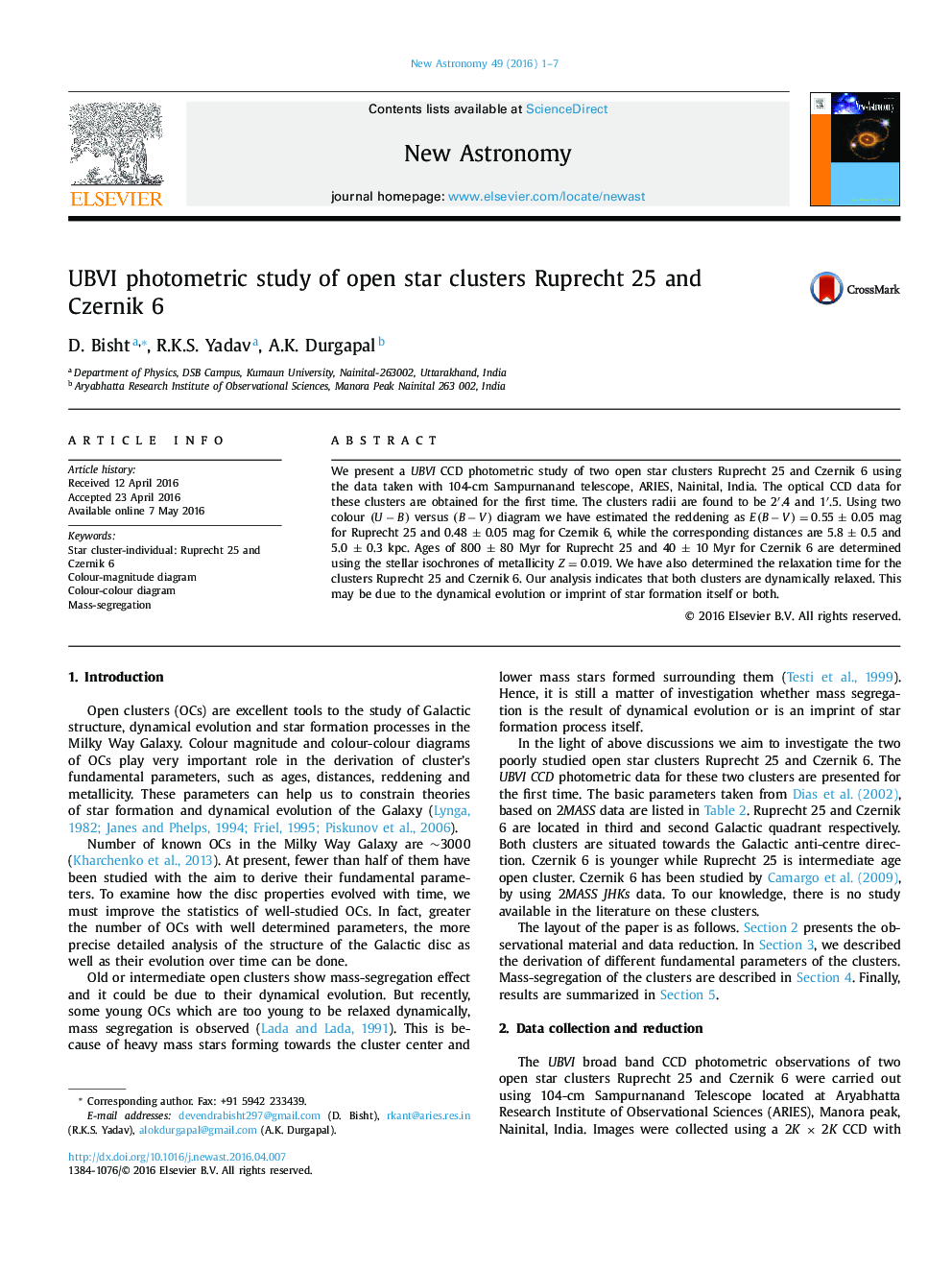 UBVI photometric study of open star clusters Ruprecht 25 and Czernik 6