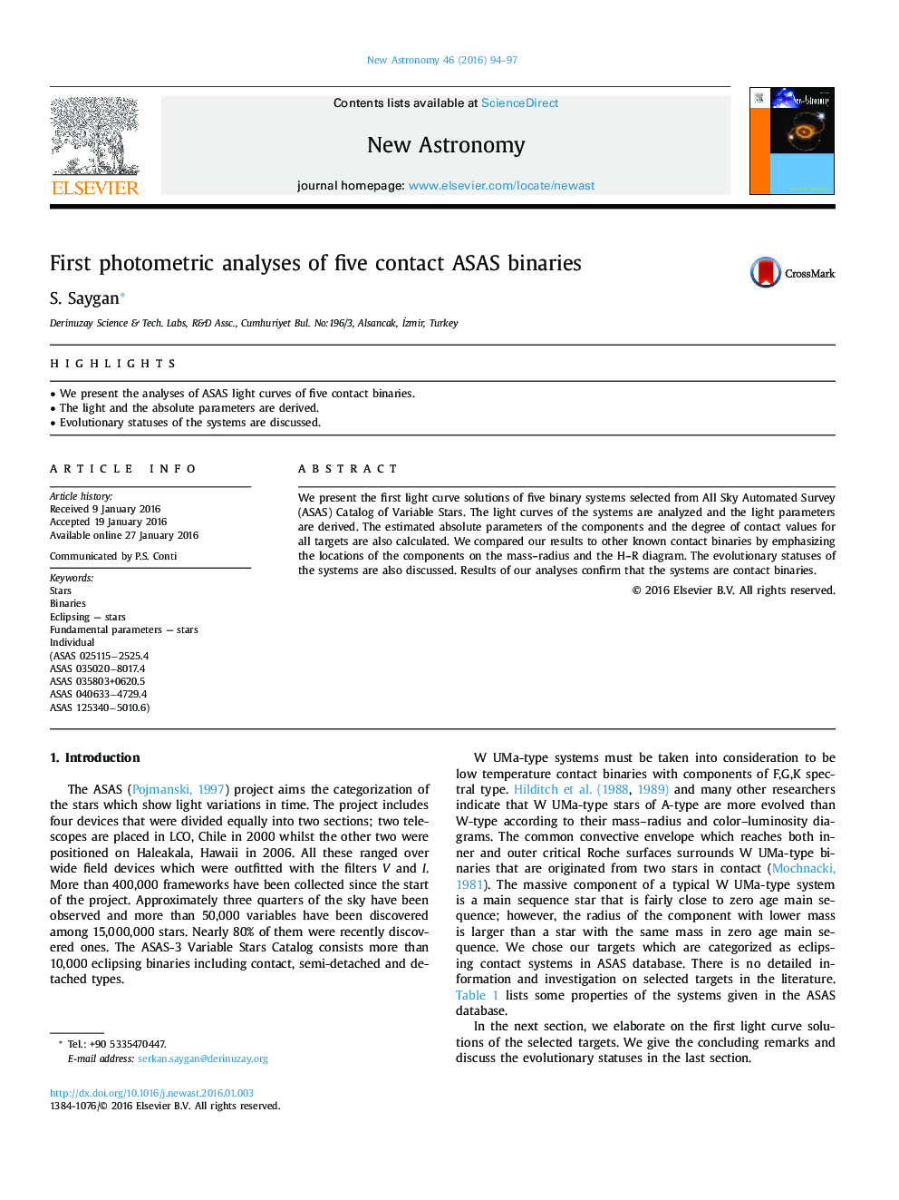 First photometric analyses of five contact ASAS binaries