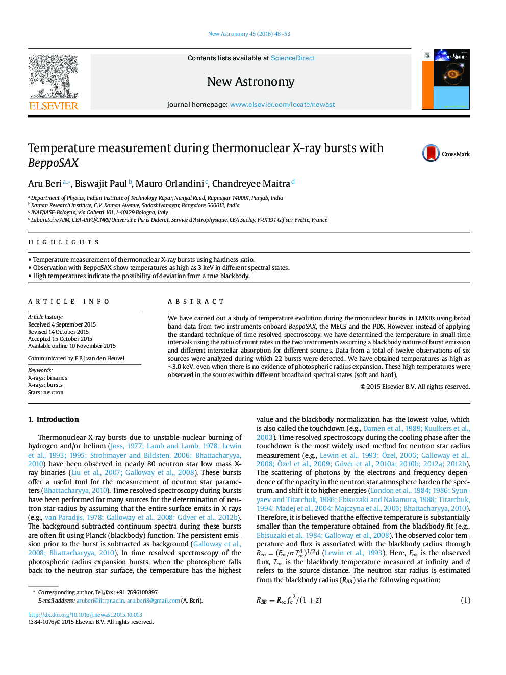 Temperature measurement during thermonuclear X-ray bursts with BeppoSAX