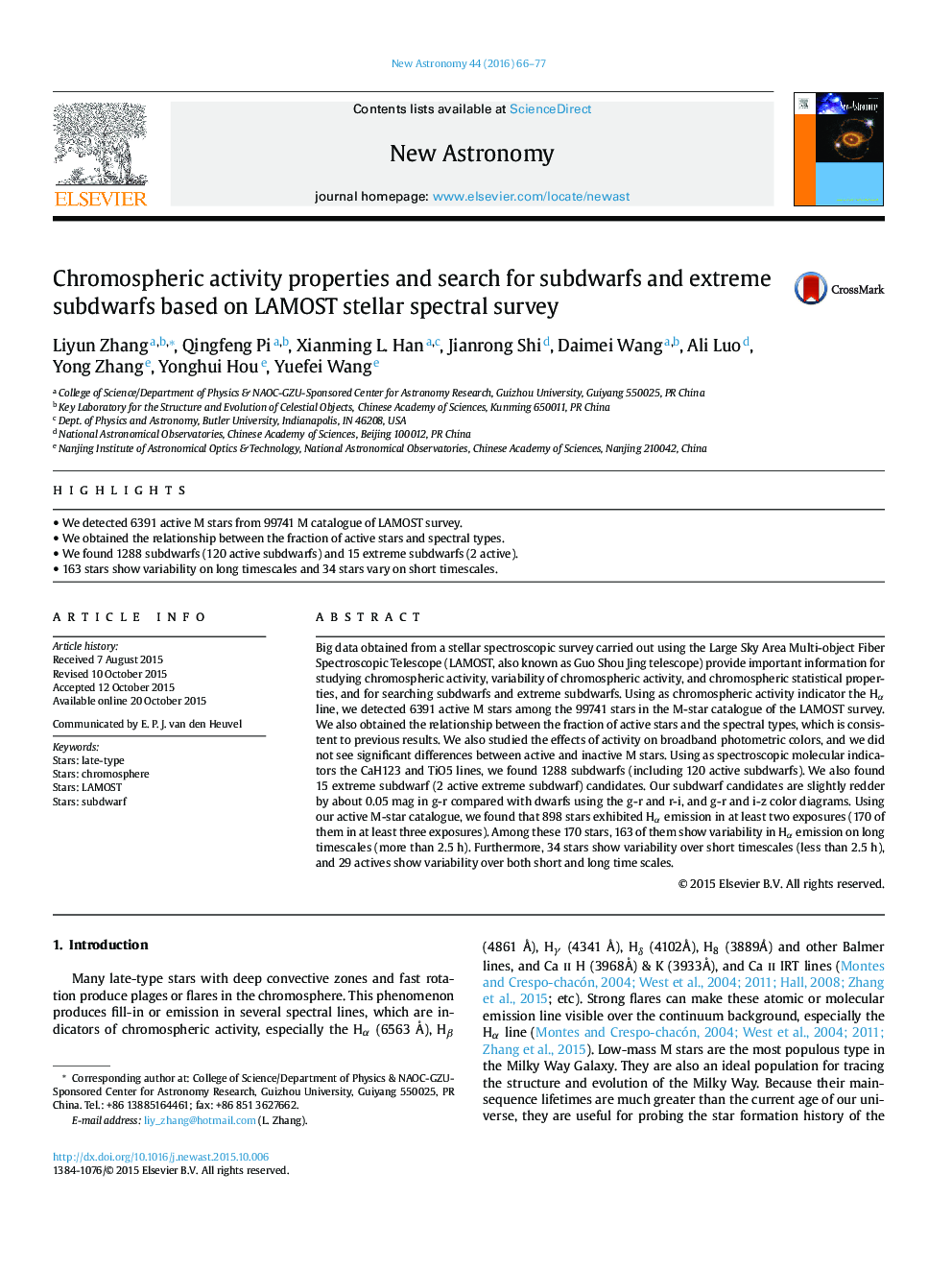 Chromospheric activity properties and search for subdwarfs and extreme subdwarfs based on LAMOST stellar spectral survey