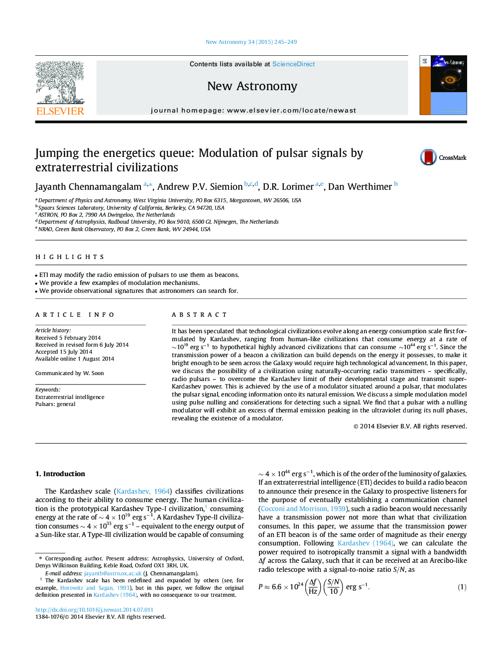 Jumping the energetics queue: Modulation of pulsar signals by extraterrestrial civilizations