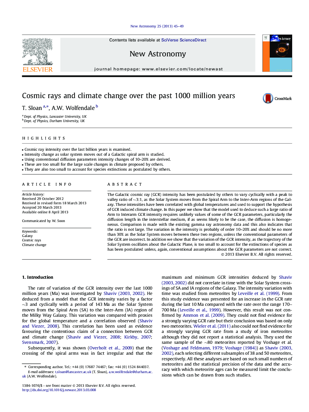 Cosmic rays and climate change over the past 1000 million years