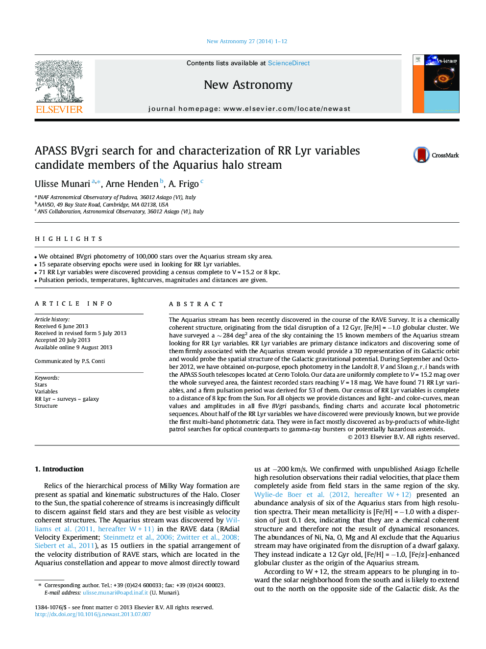 APASS BVgri search for and characterization of RR Lyr variables candidate members of the Aquarius halo stream