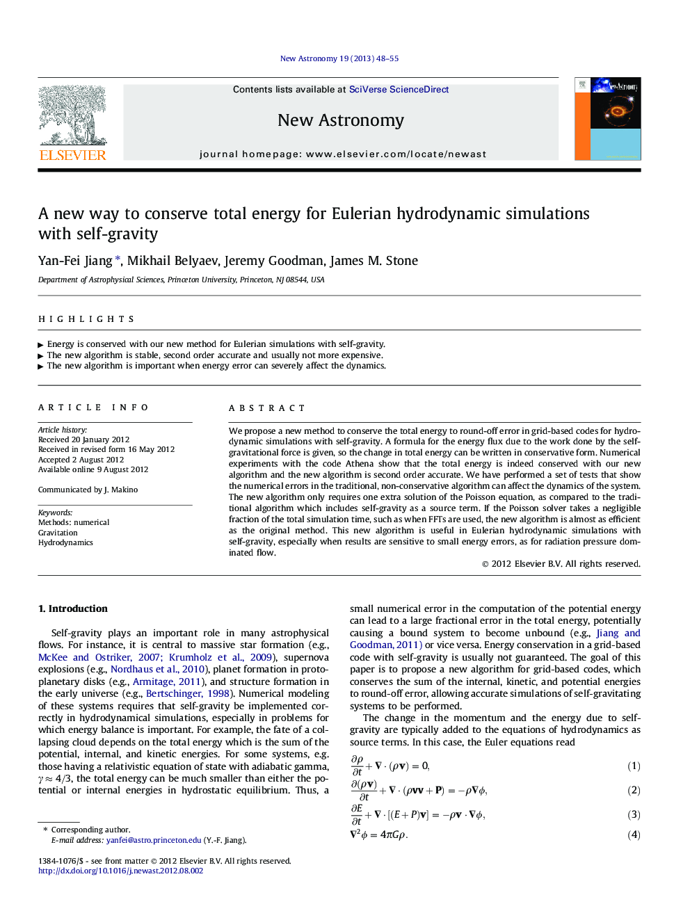 A new way to conserve total energy for Eulerian hydrodynamic simulations with self-gravity