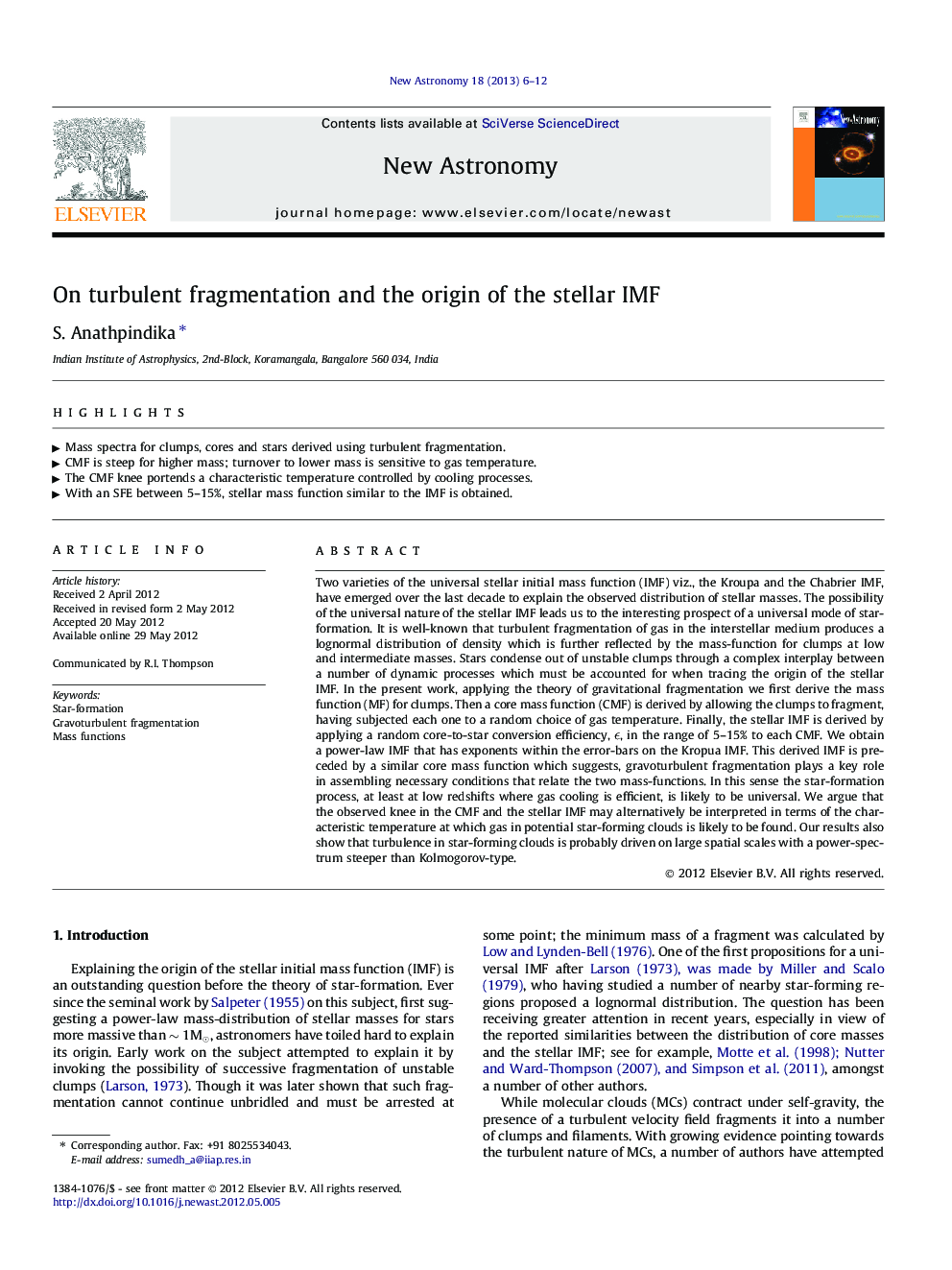 On turbulent fragmentation and the origin of the stellar IMF