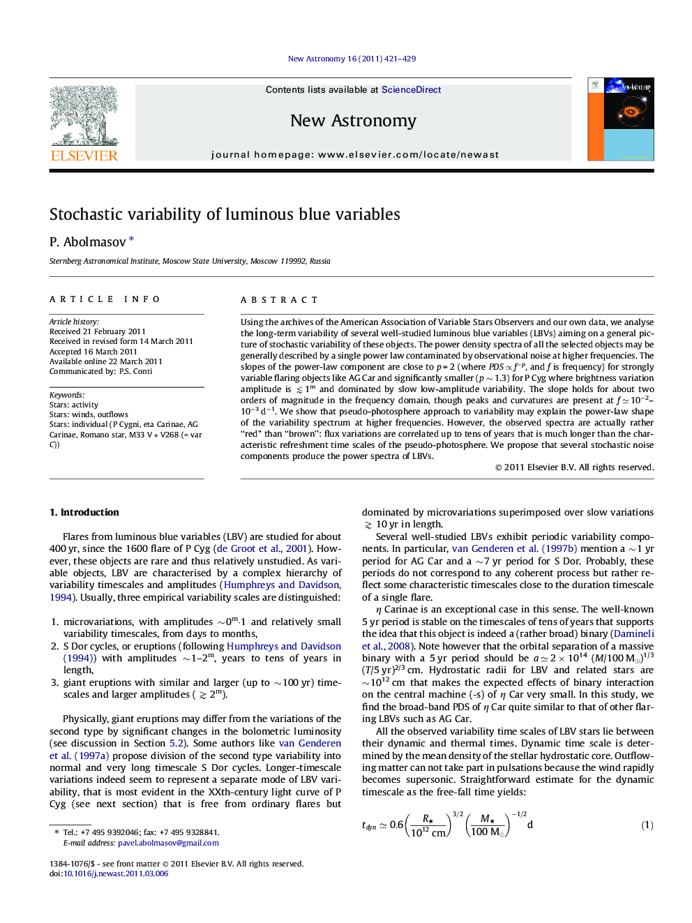 Stochastic variability of luminous blue variables