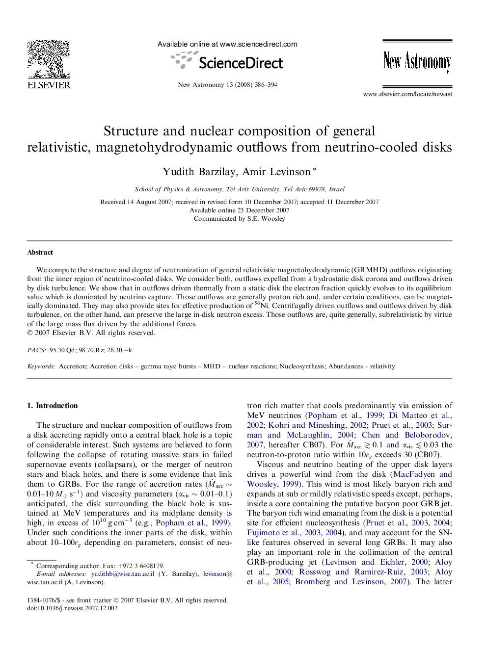 Structure and nuclear composition of general relativistic, magnetohydrodynamic outflows from neutrino-cooled disks