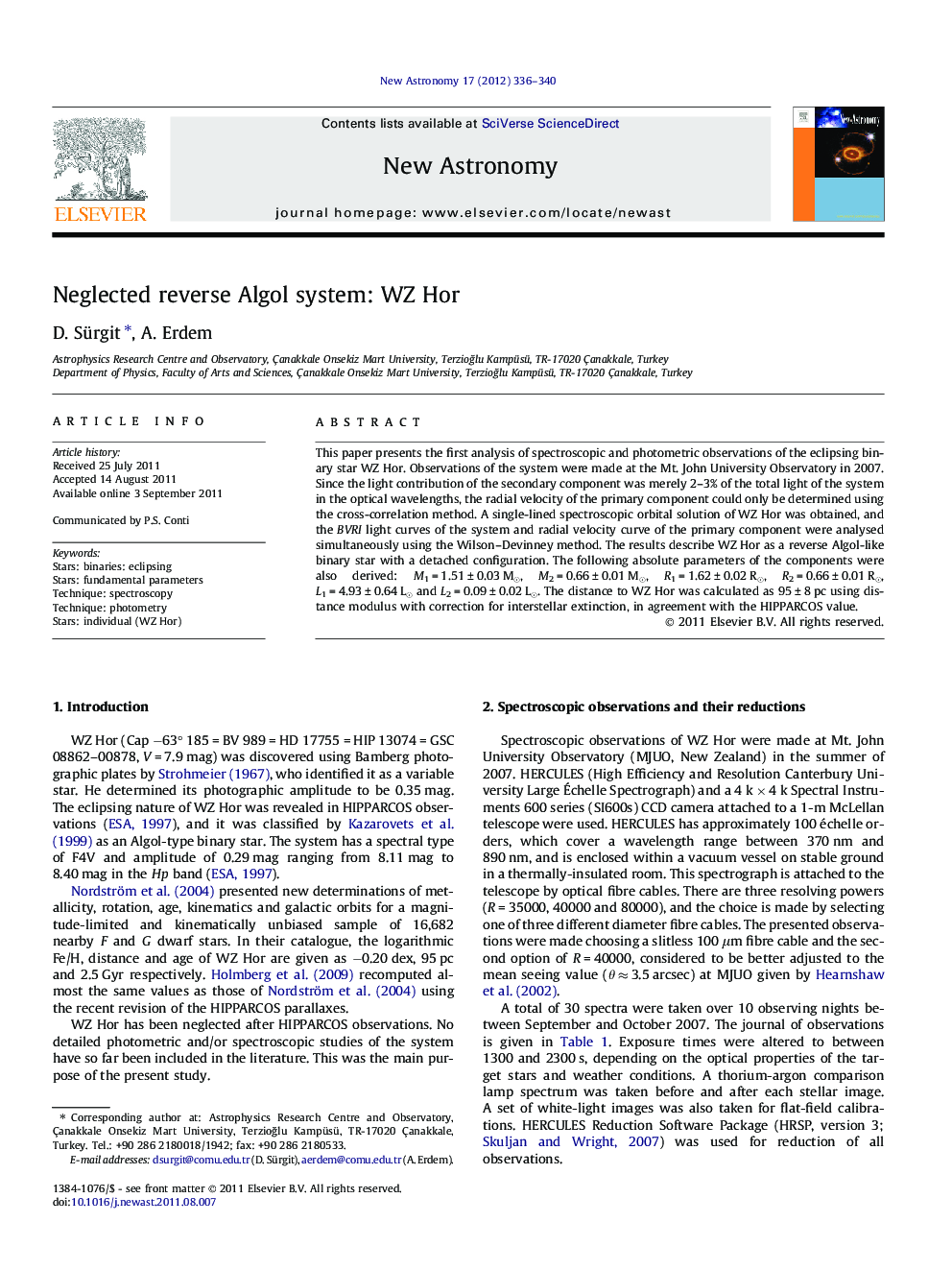 Neglected reverse Algol system: WZ Hor