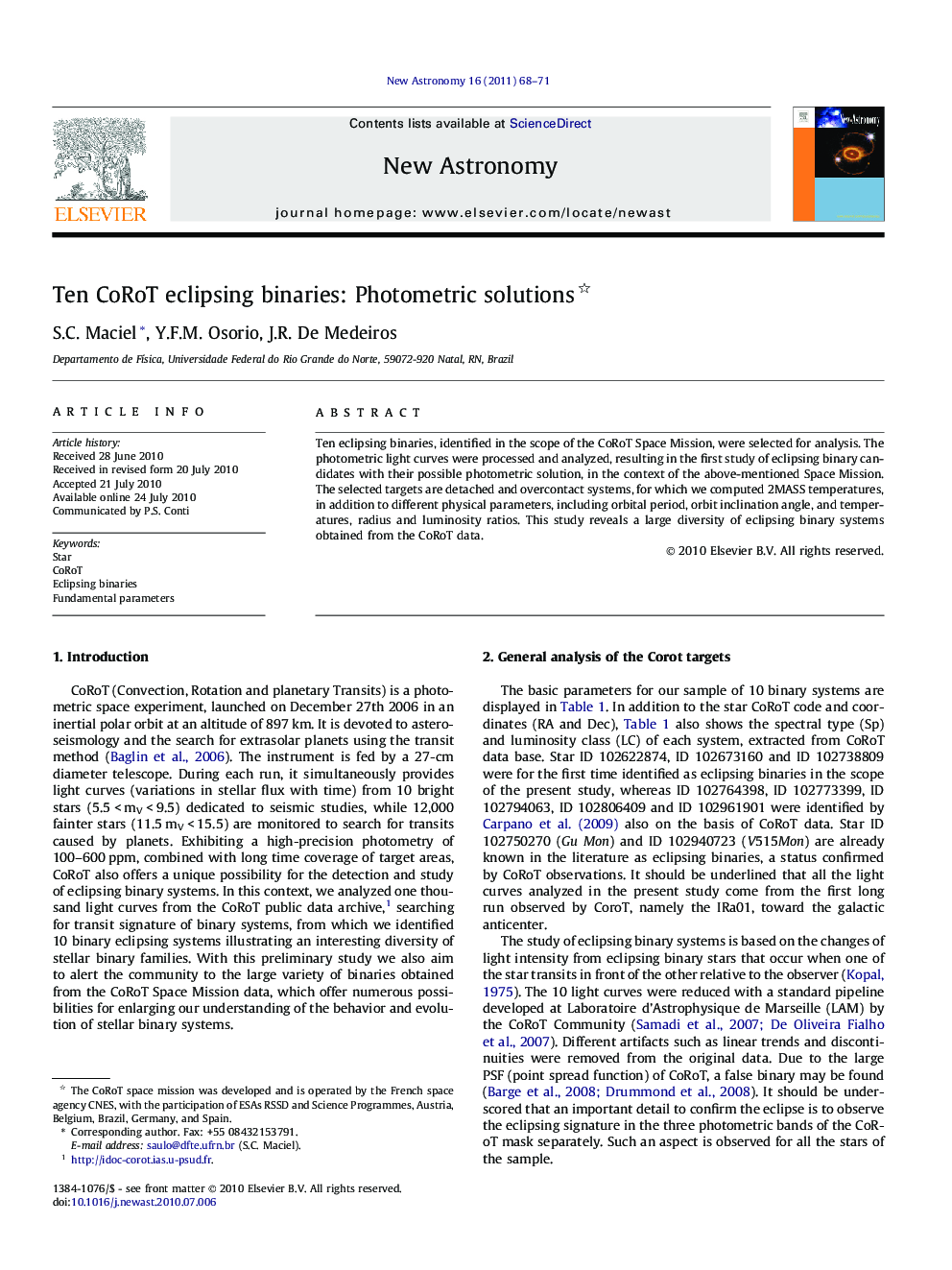 Ten CoRoT eclipsing binaries: Photometric solutions 