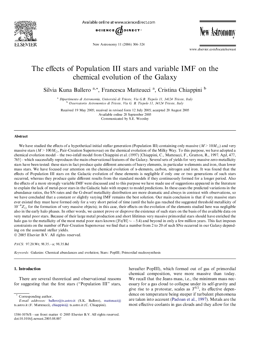 The effects of Population III stars and variable IMF on the chemical evolution of the Galaxy