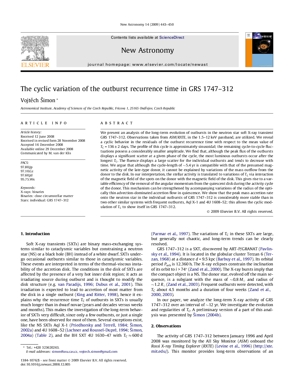 The cyclic variation of the outburst recurrence time in GRS 1747–312