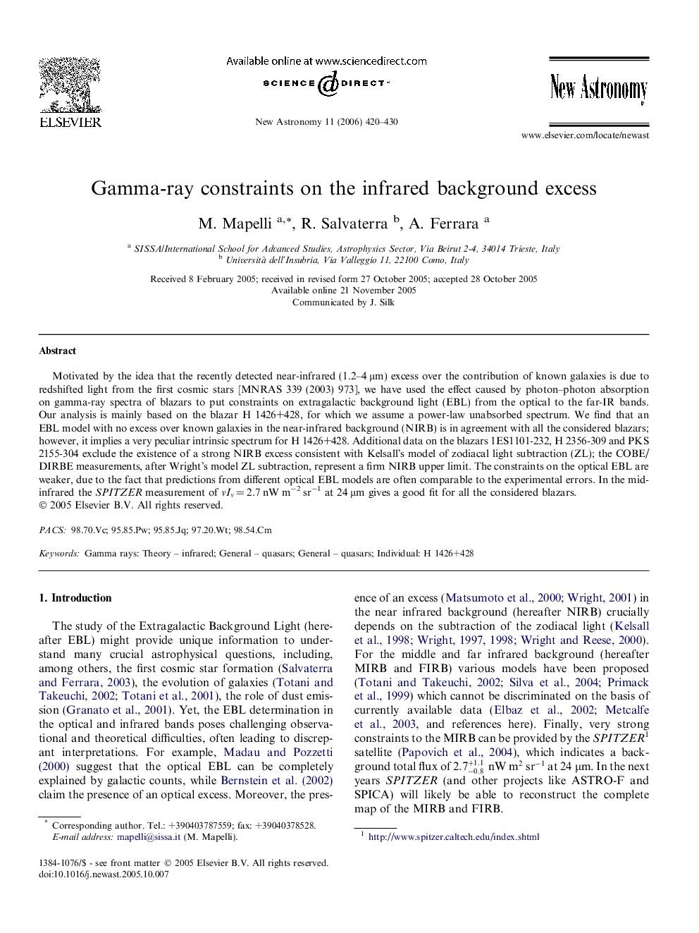 Gamma-ray constraints on the infrared background excess