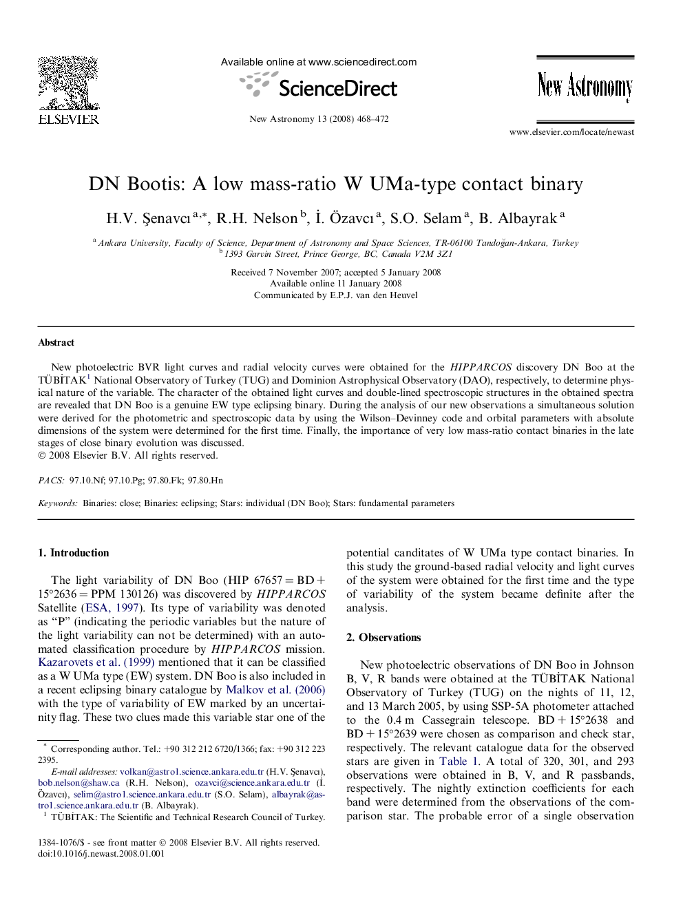 DN Bootis: A low mass-ratio W UMa-type contact binary