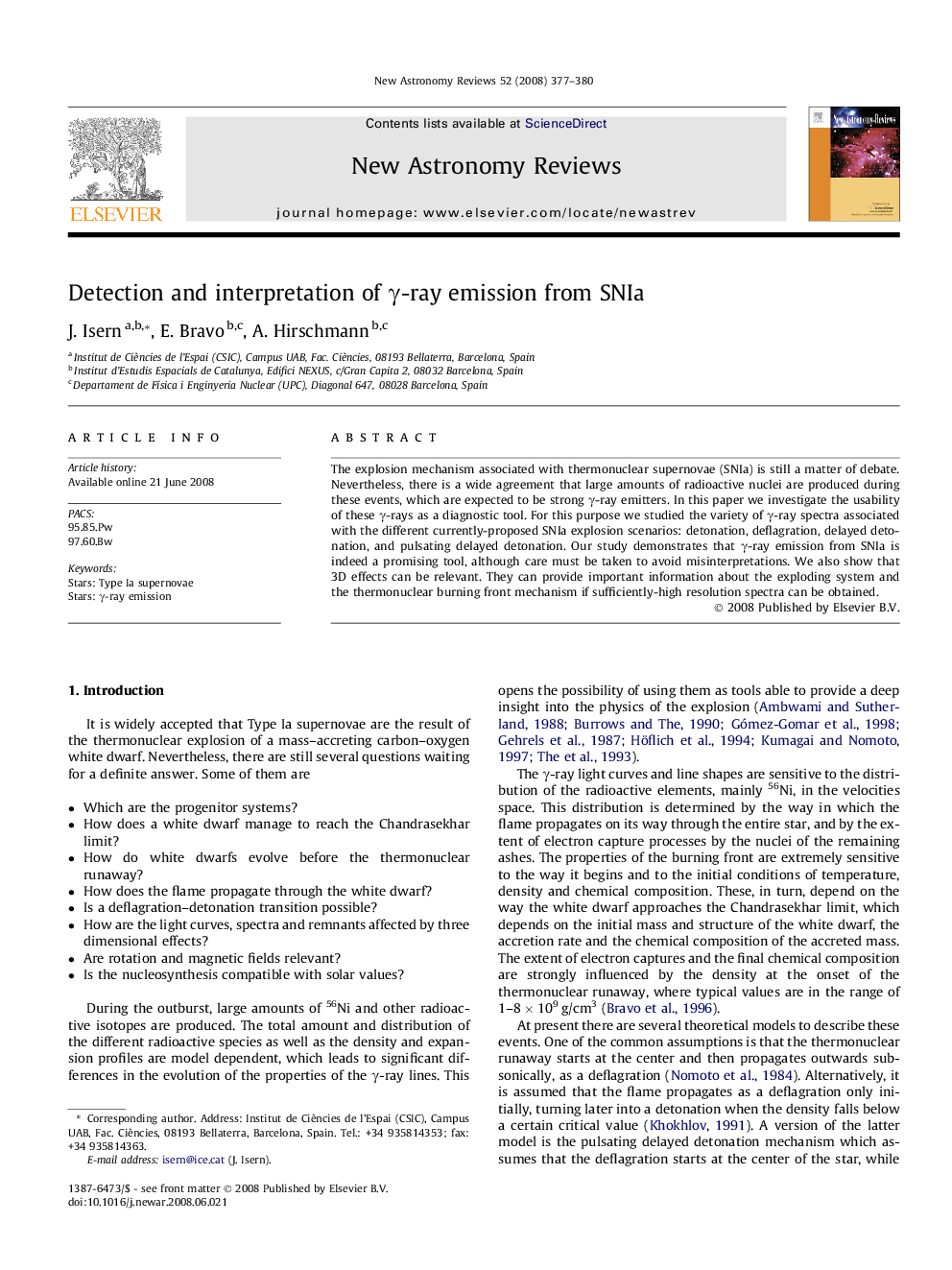 Detection and interpretation of γ-ray emission from SNIa