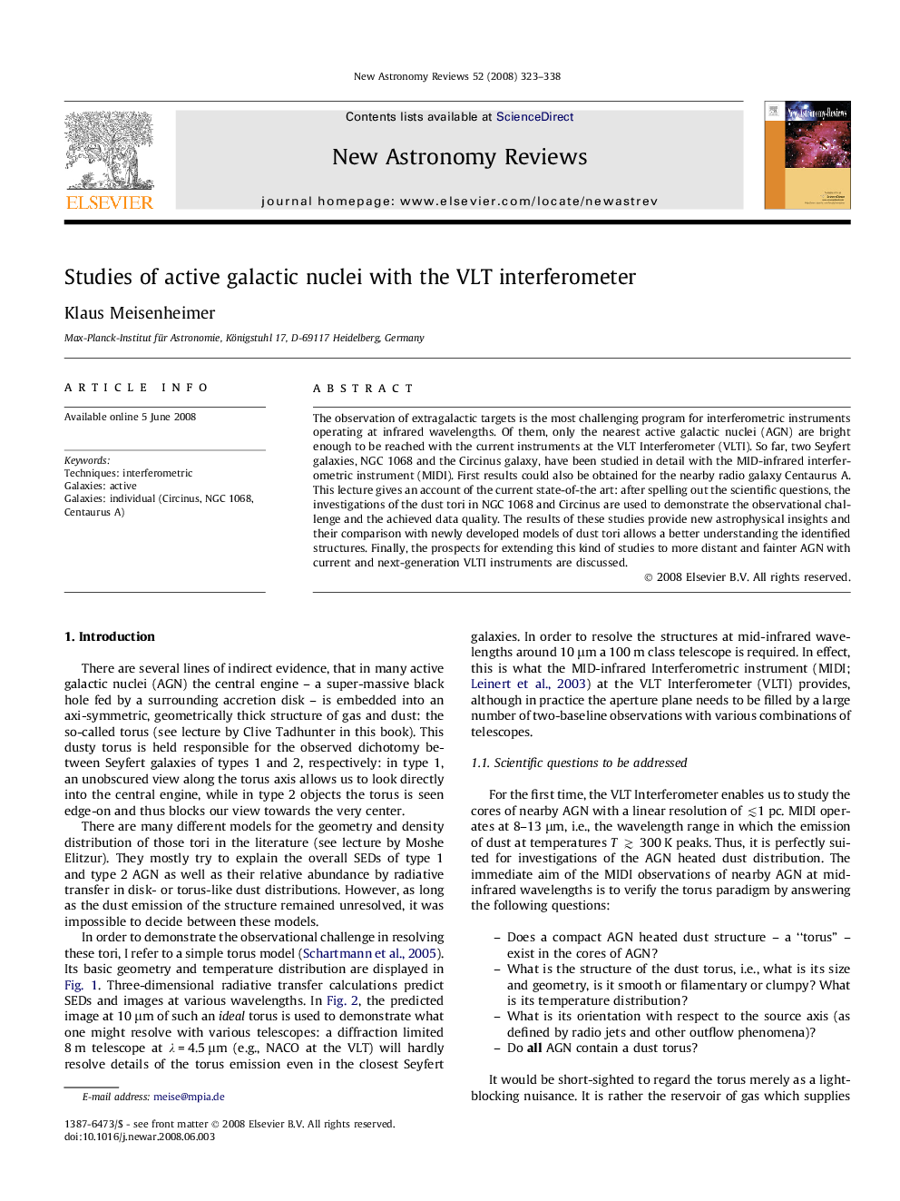 Studies of active galactic nuclei with the VLT interferometer