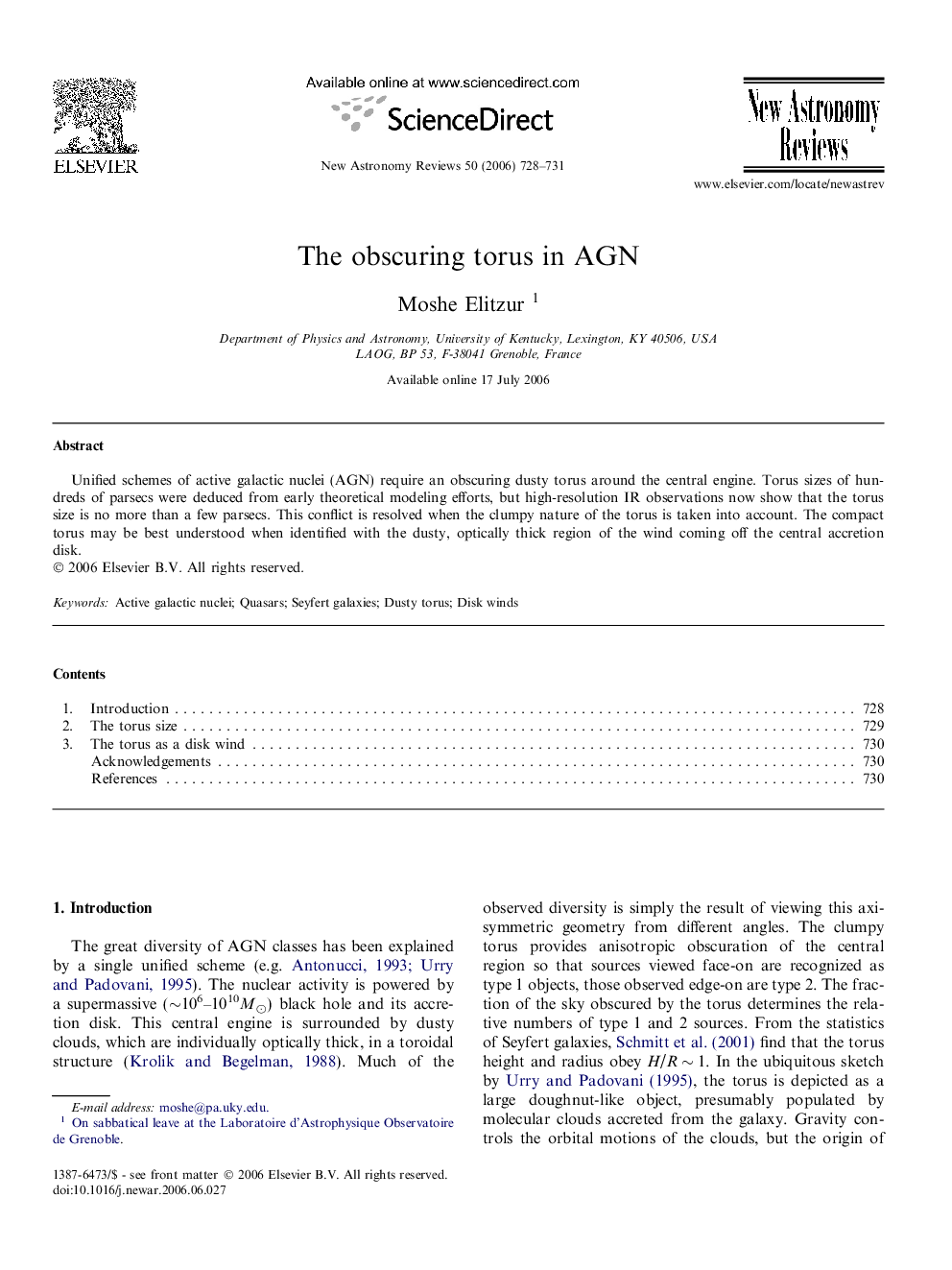 The obscuring torus in AGN