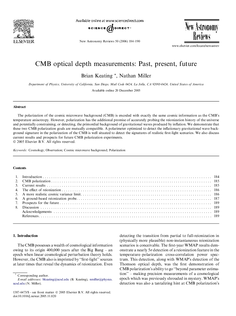 CMB optical depth measurements: Past, present, future