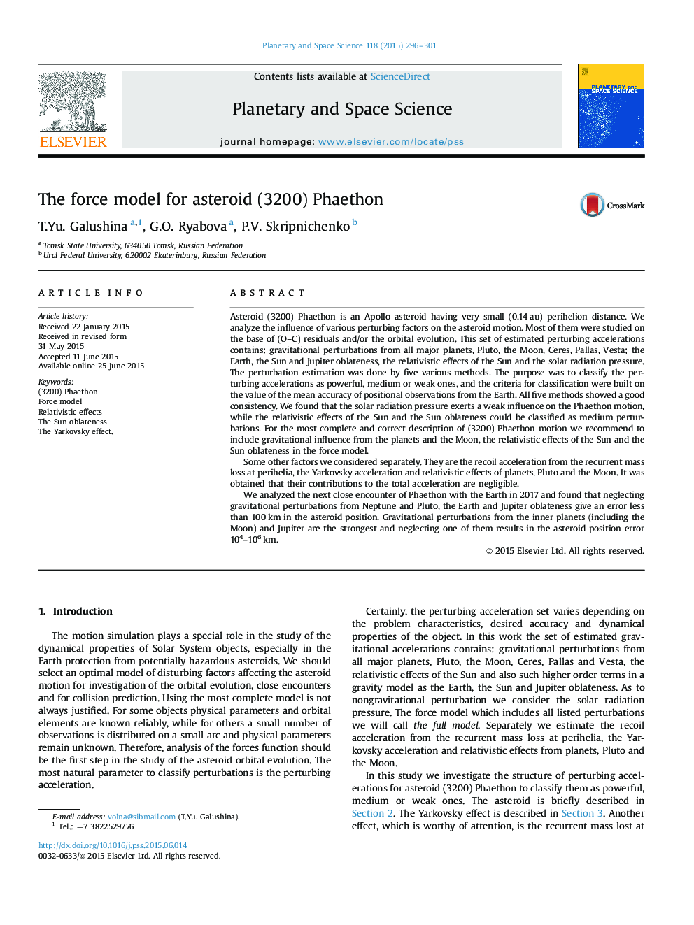 The force model for asteroid (3200) Phaethon