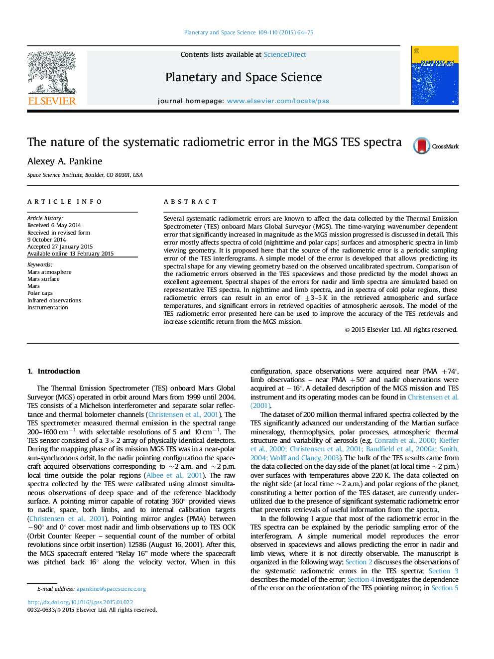 The nature of the systematic radiometric error in the MGS TES spectra