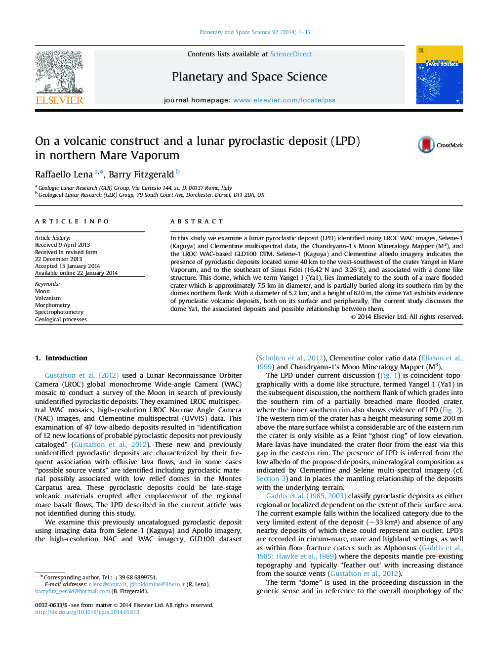 On a volcanic construct and a lunar pyroclastic deposit (LPD) in northern Mare Vaporum