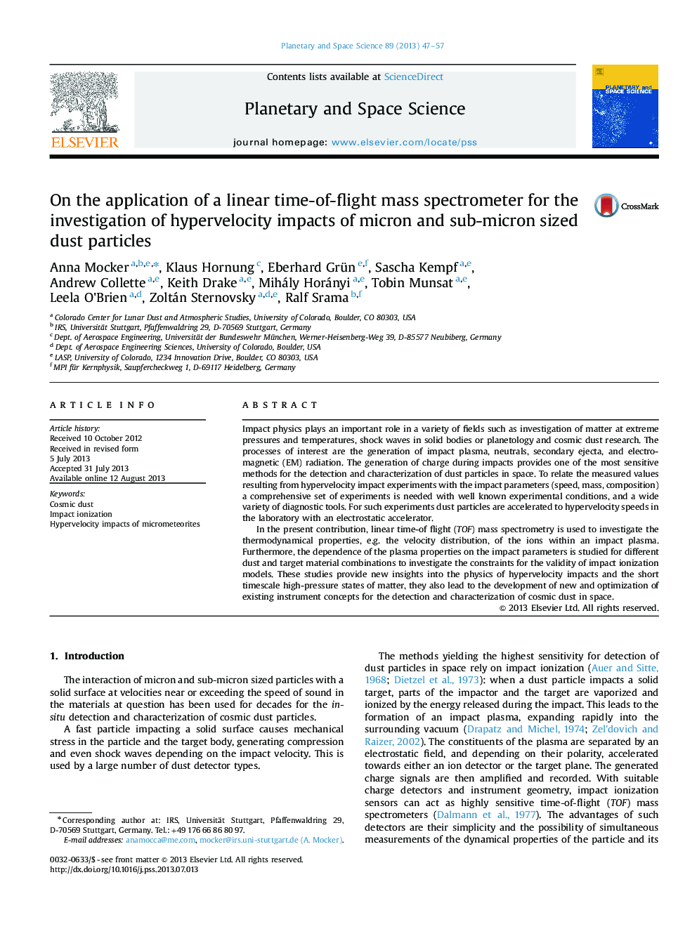 On the application of a linear time-of-flight mass spectrometer for the investigation of hypervelocity impacts of micron and sub-micron sized dust particles