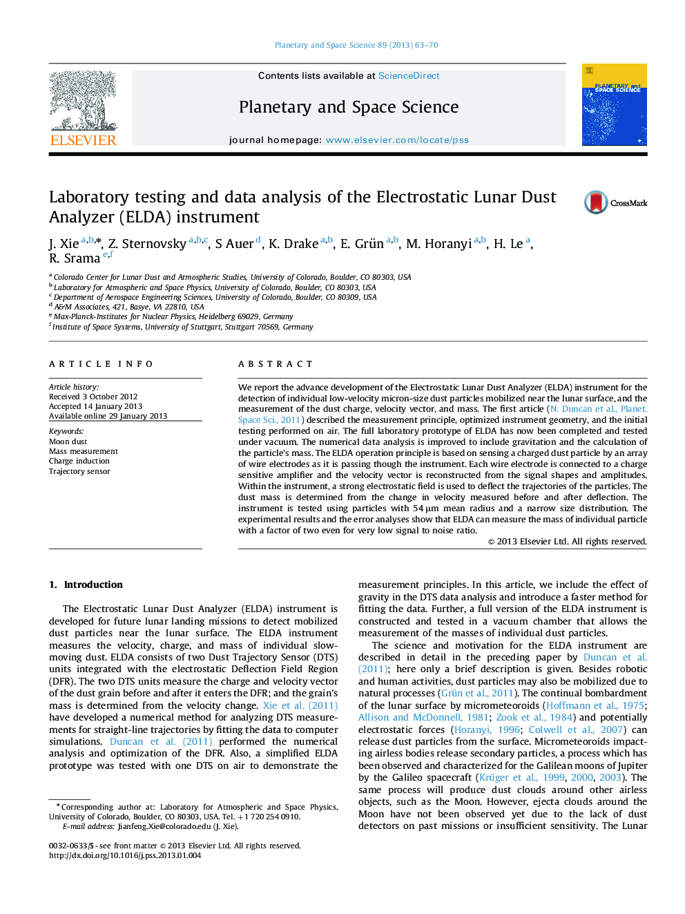 Laboratory testing and data analysis of the Electrostatic Lunar Dust Analyzer (ELDA) instrument