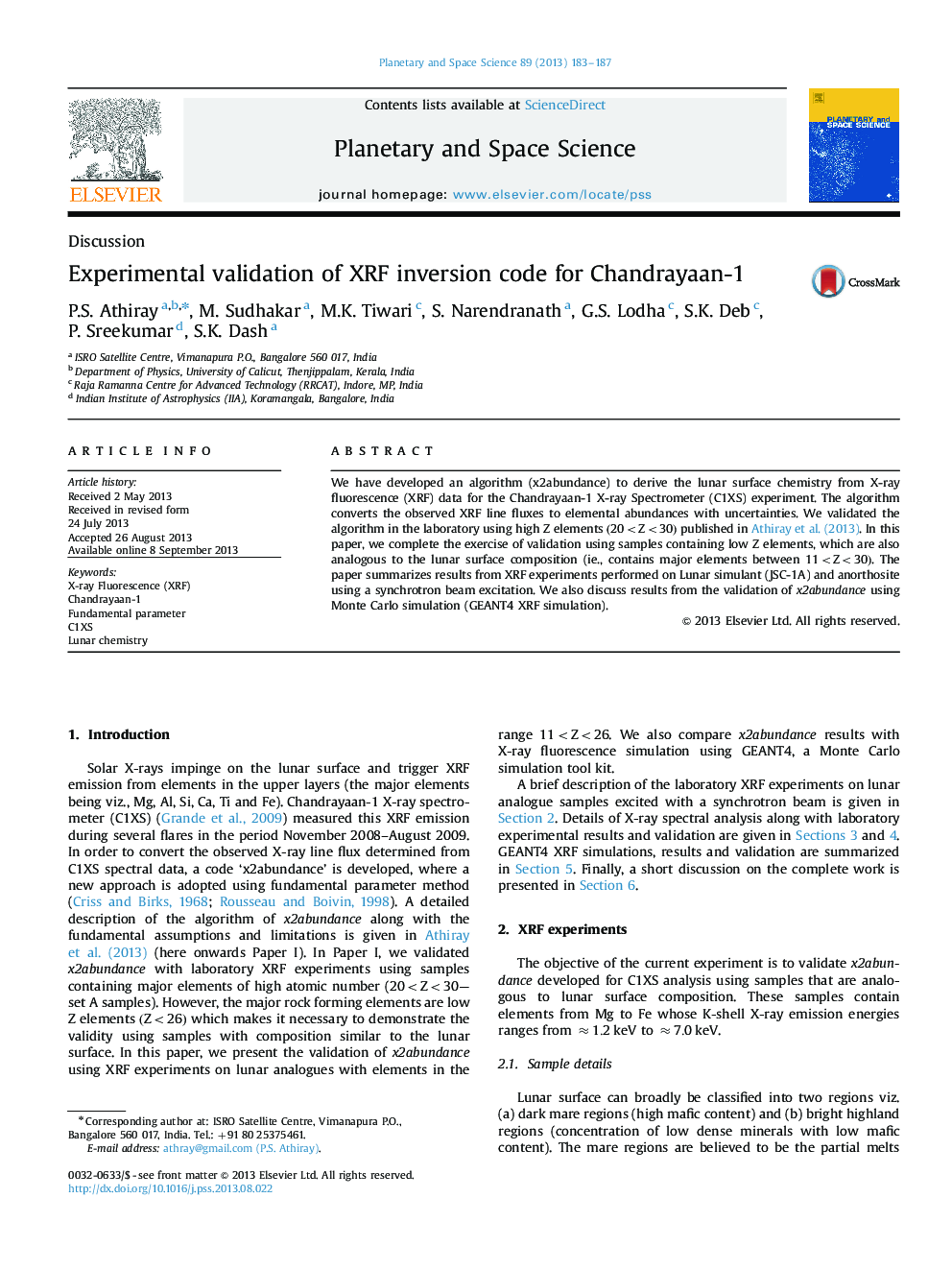 Experimental validation of XRF inversion code for Chandrayaan-1