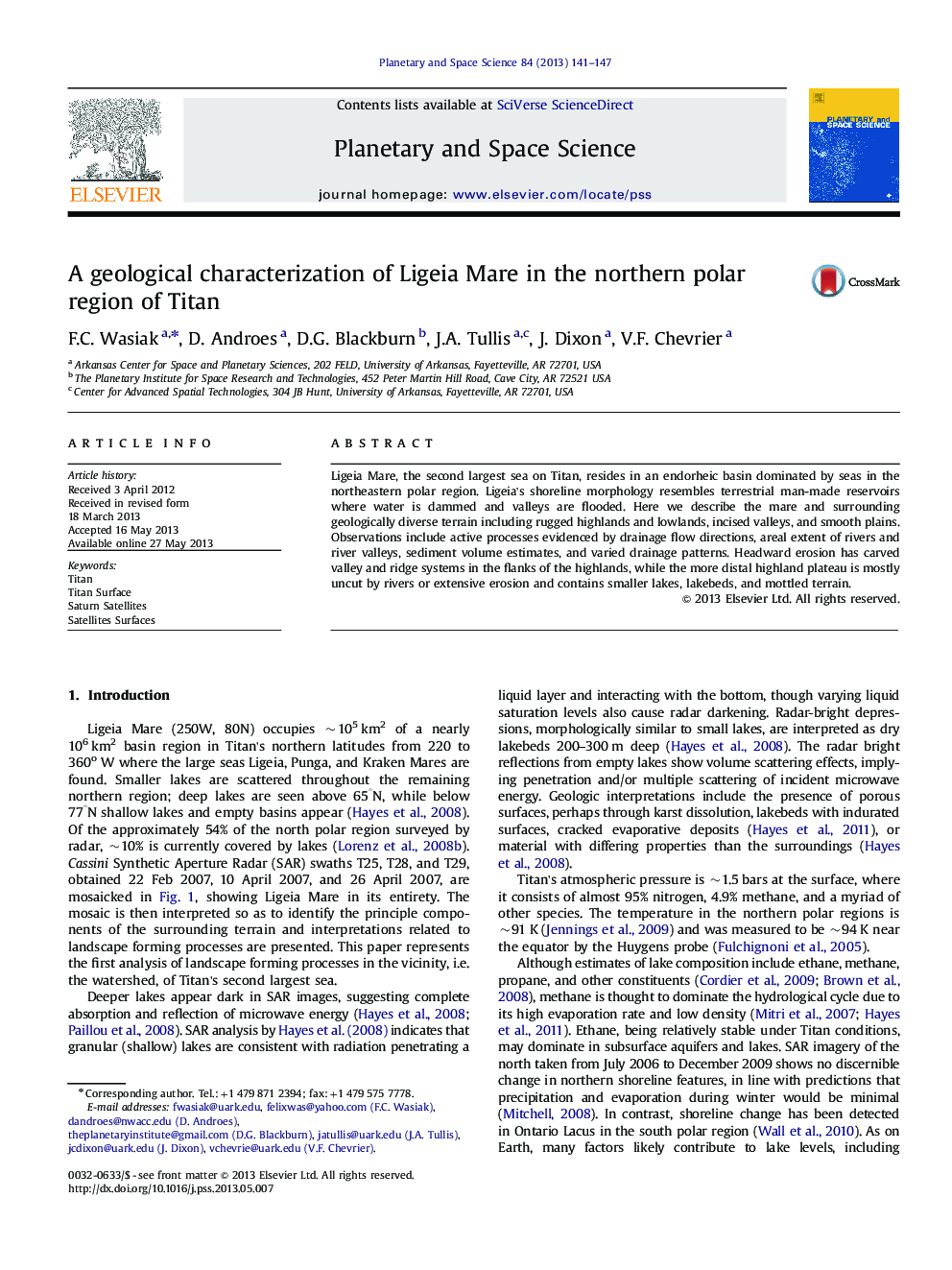 A geological characterization of Ligeia Mare in the northern polar region of Titan