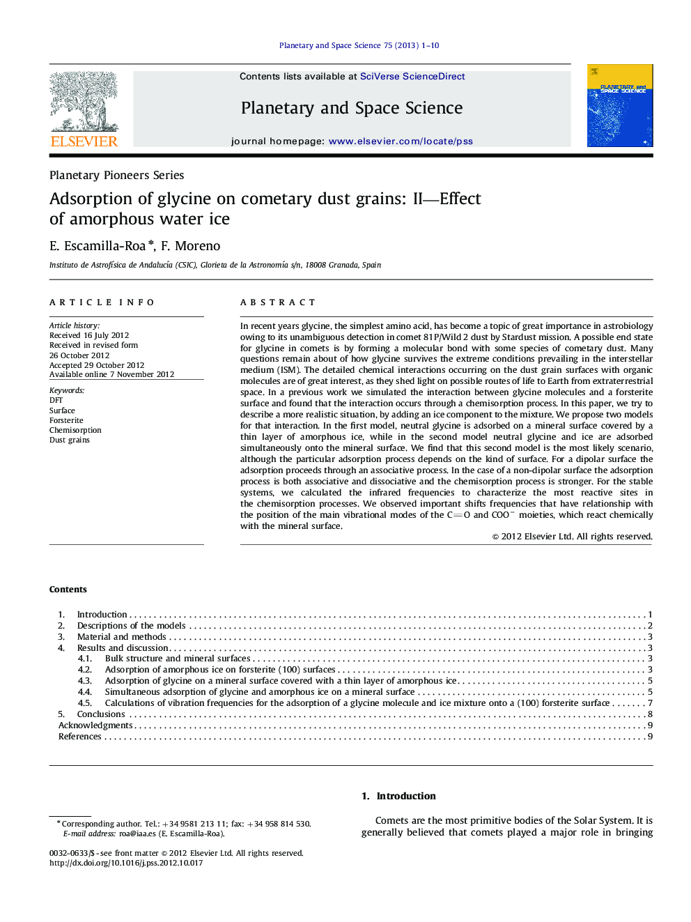 Adsorption of glycine on cometary dust grains: II—Effect of amorphous water ice