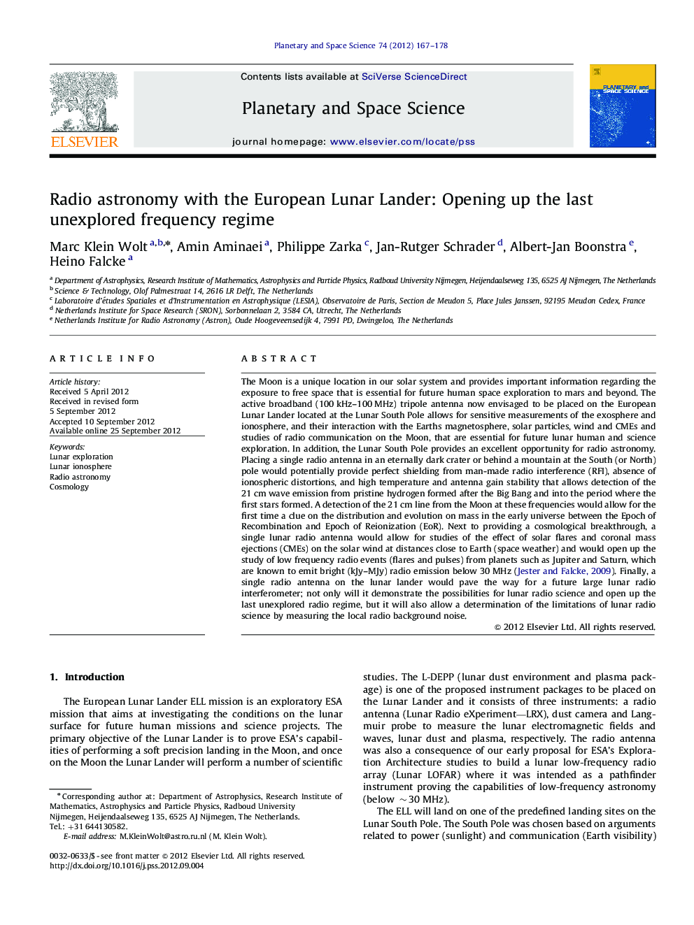 Radio astronomy with the European Lunar Lander: Opening up the last unexplored frequency regime