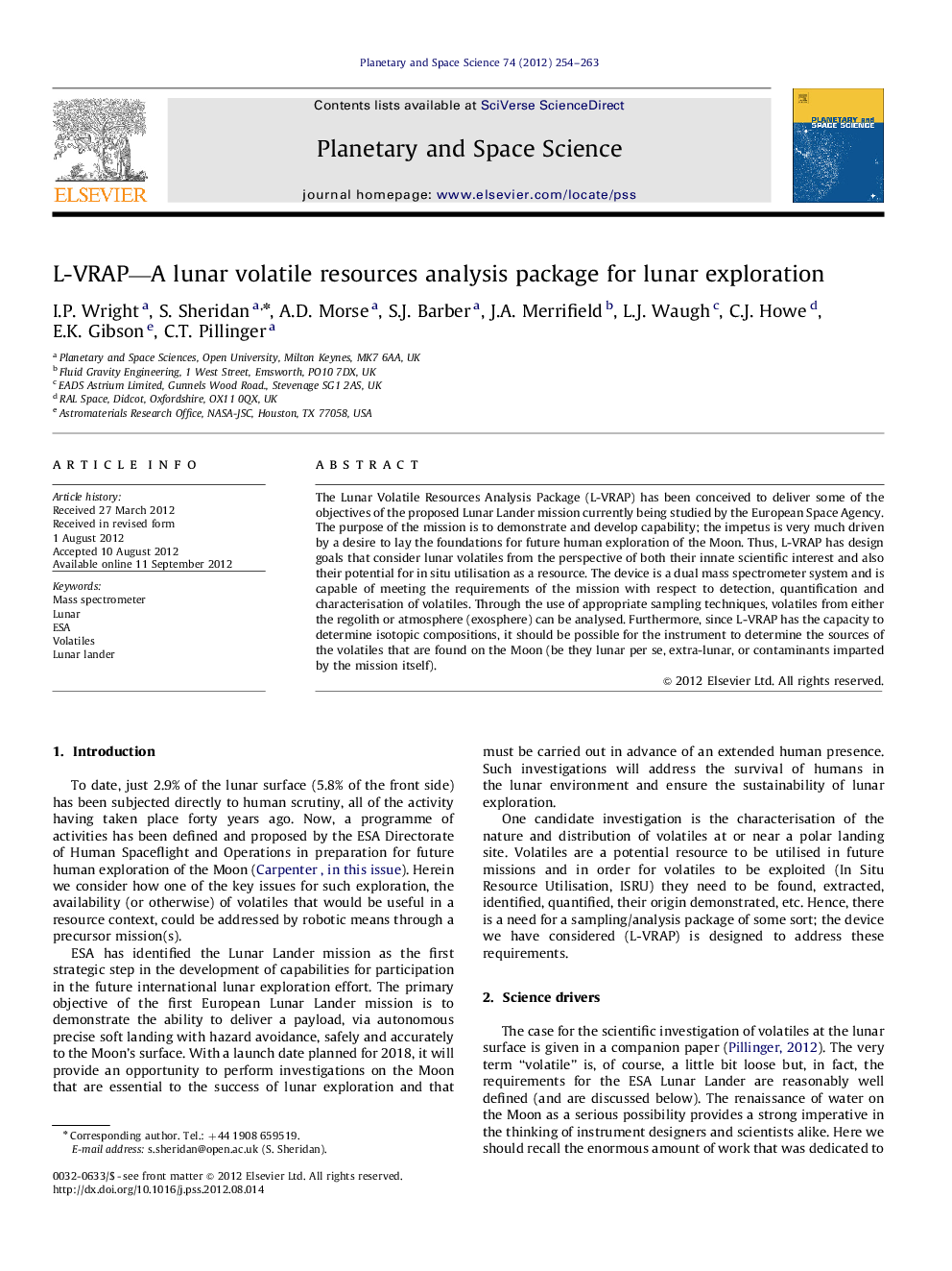 L-VRAP-A lunar volatile resources analysis package for lunar exploration