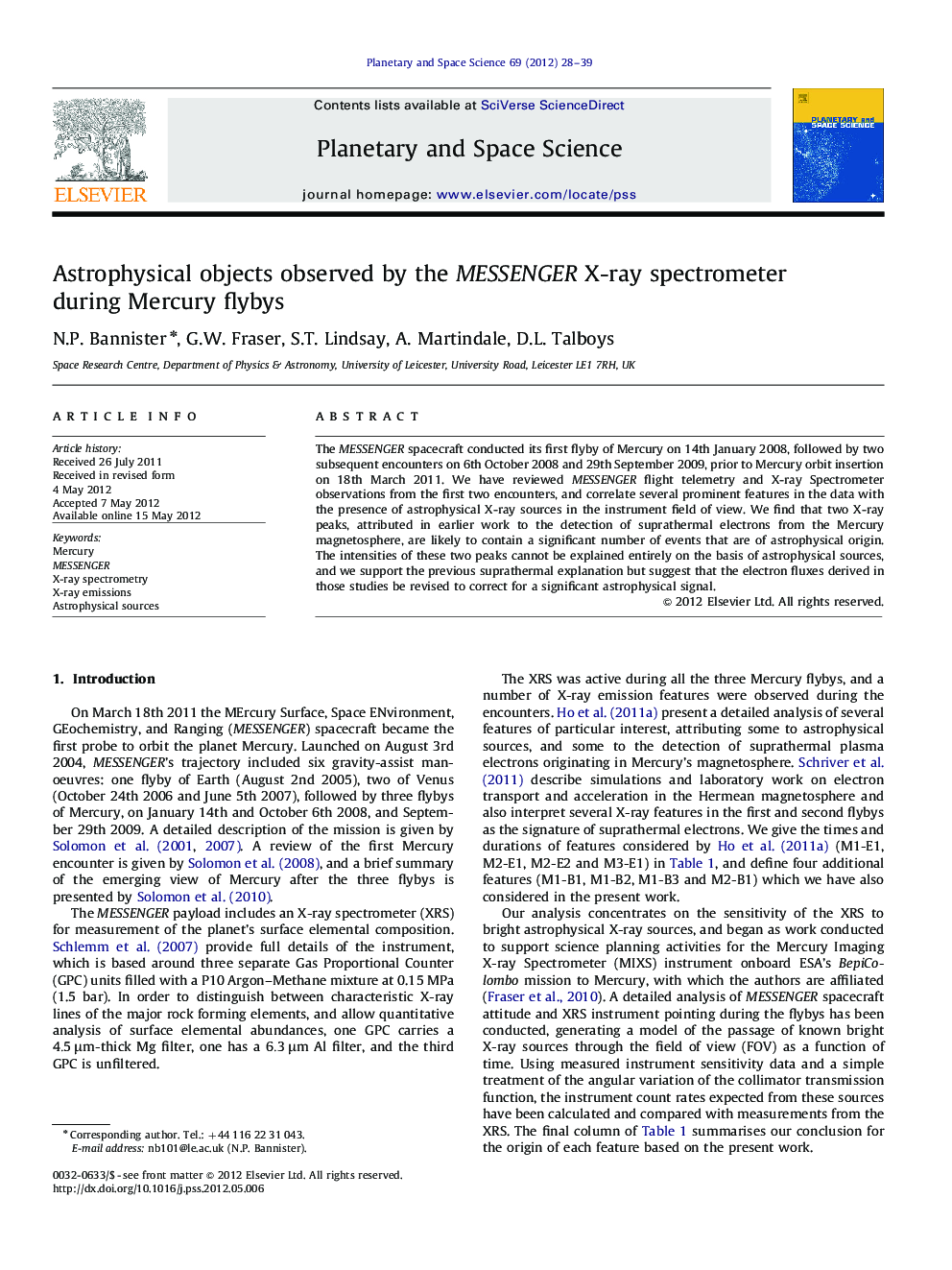 Astrophysical objects observed by the MESSENGER X-ray spectrometer during Mercury flybys