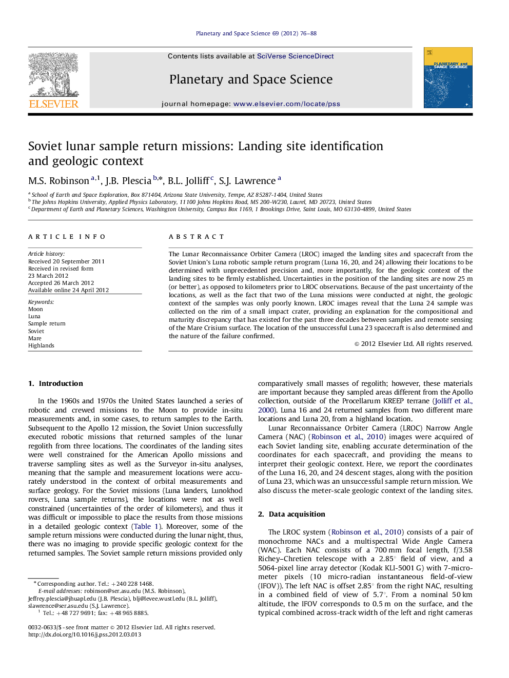 Soviet lunar sample return missions: Landing site identification and geologic context