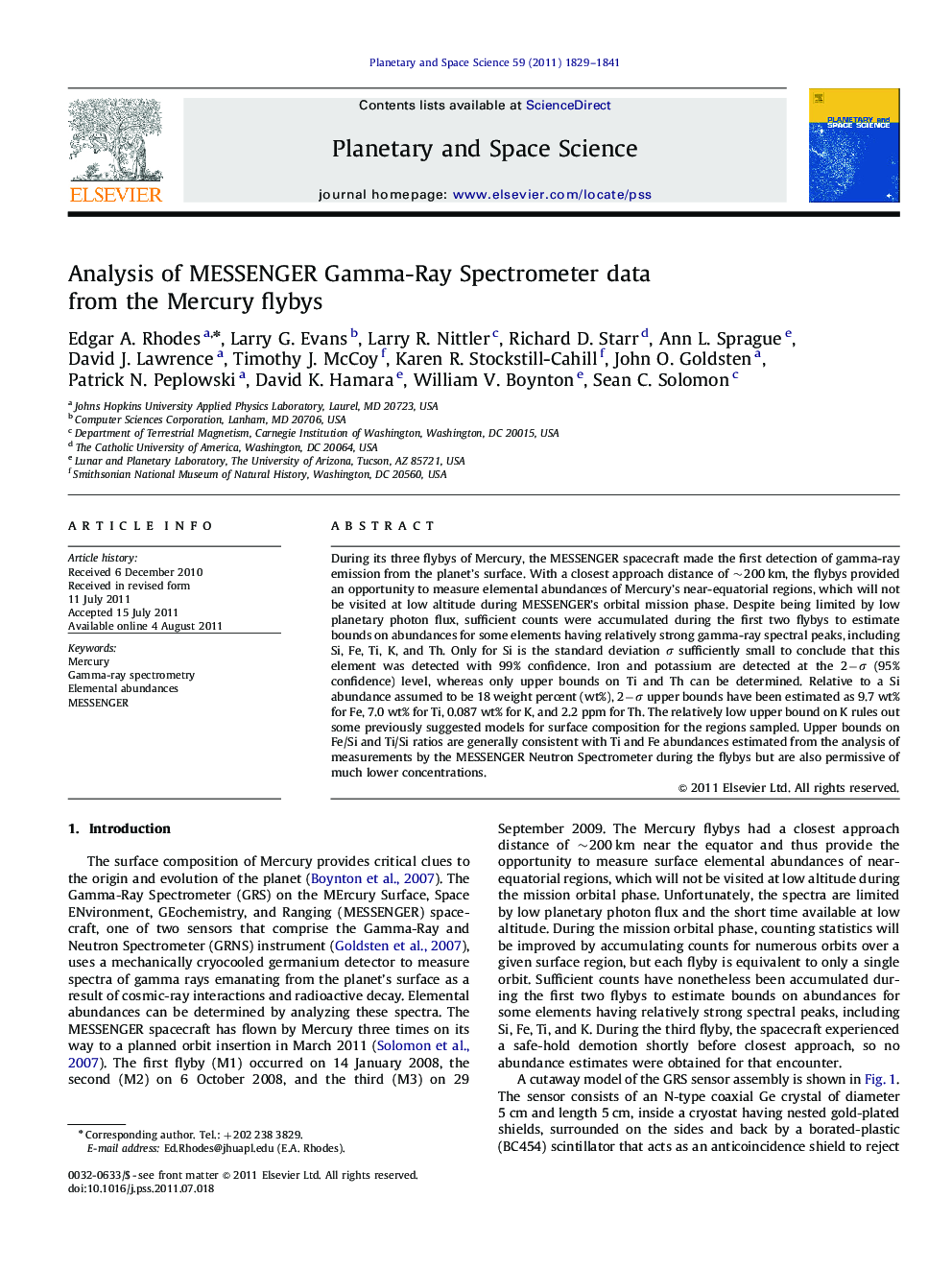 Analysis of MESSENGER Gamma-Ray Spectrometer data from the Mercury flybys