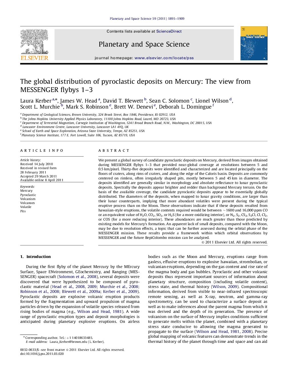 The global distribution of pyroclastic deposits on Mercury: The view from MESSENGER flybys 1–3