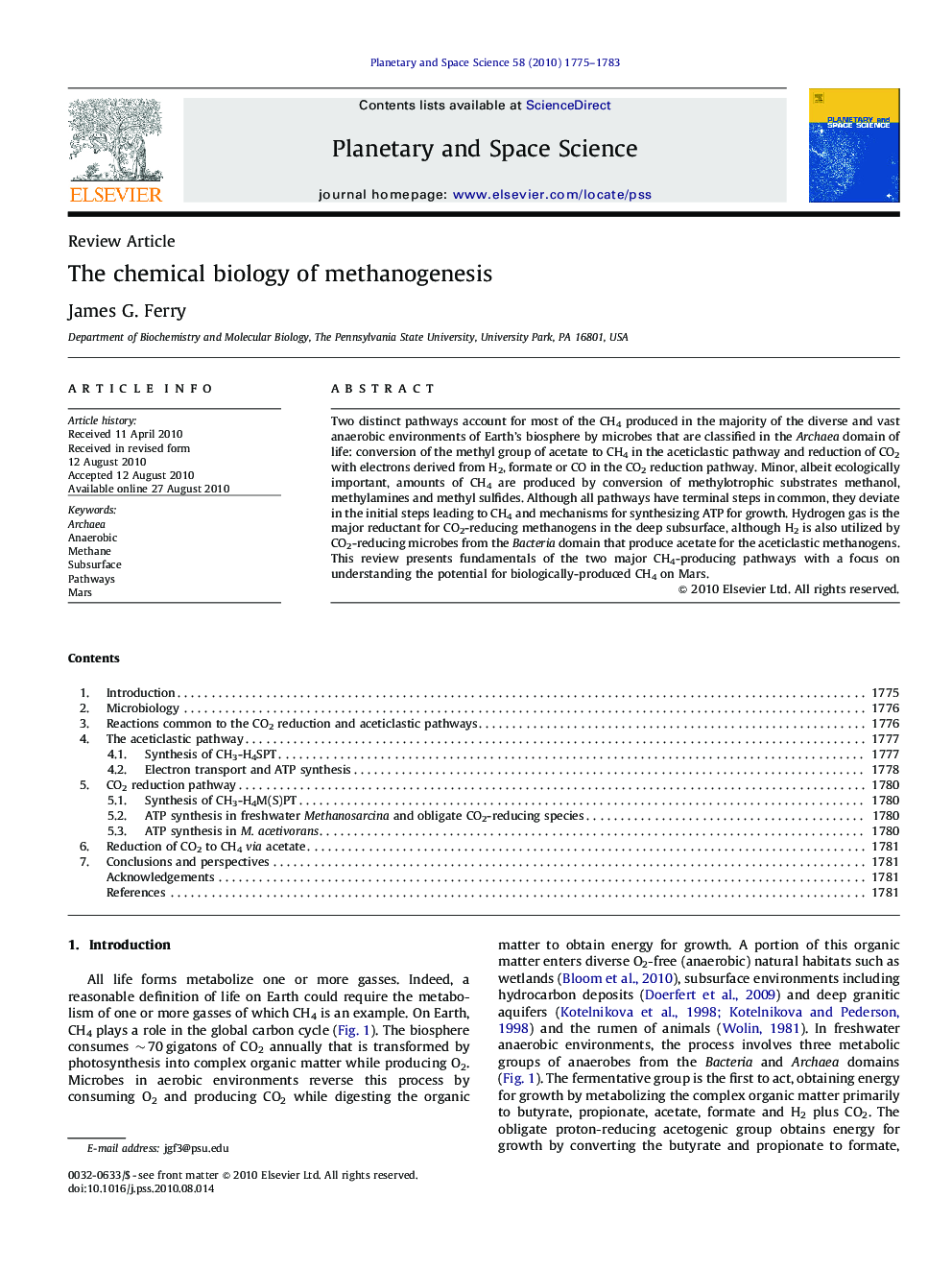 The chemical biology of methanogenesis