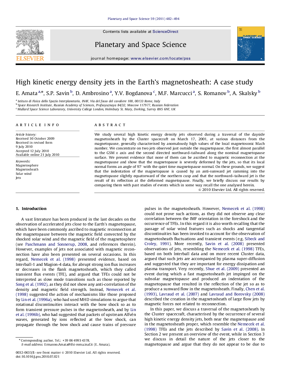 High kinetic energy density jets in the Earth’s magnetosheath: A case study