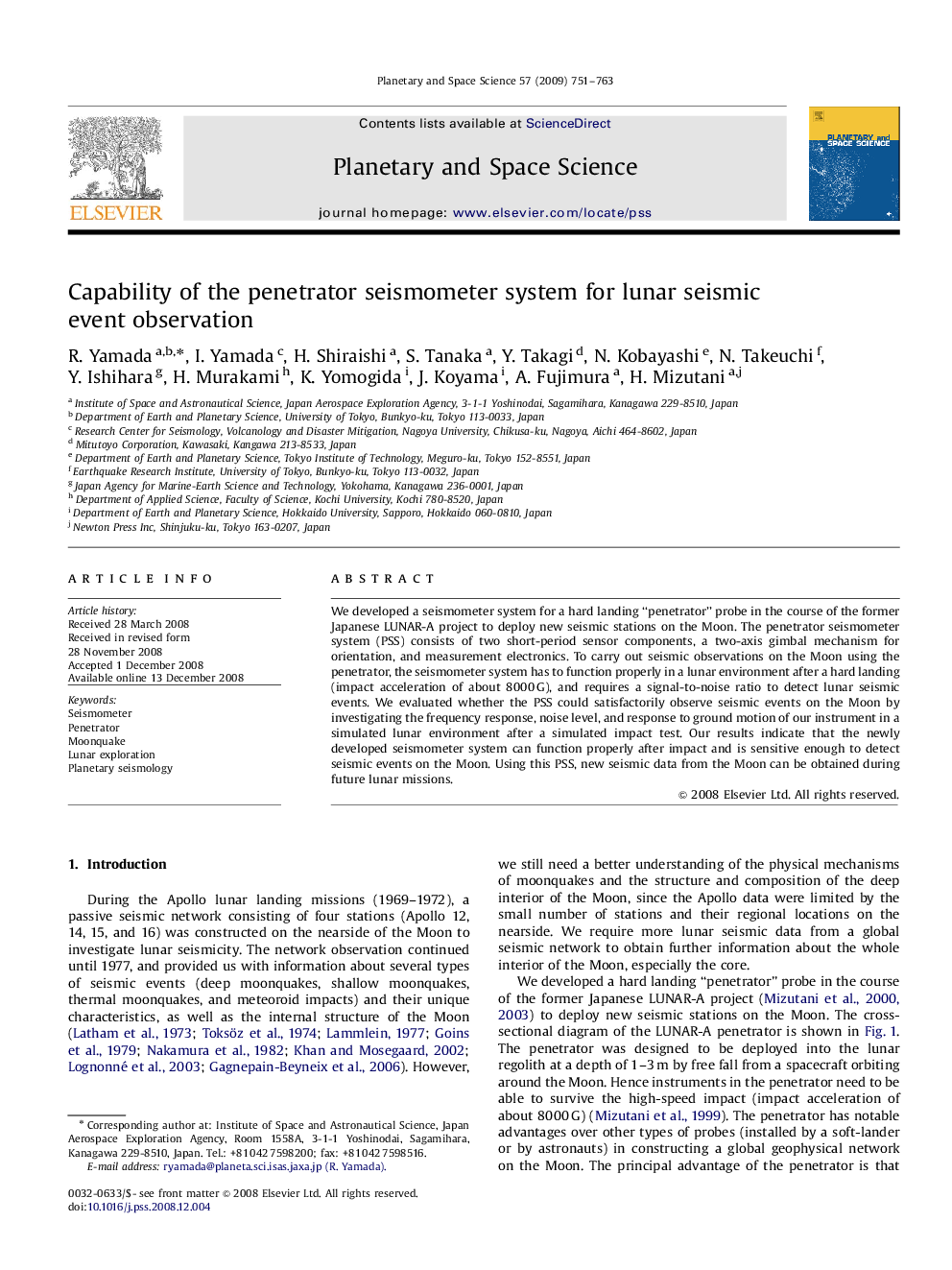 Capability of the penetrator seismometer system for lunar seismic event observation