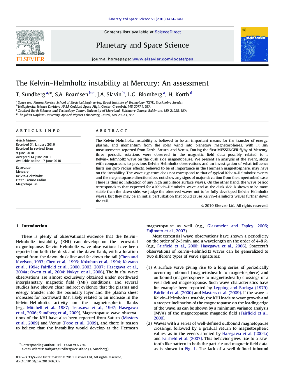 The Kelvin–Helmholtz instability at Mercury: An assessment