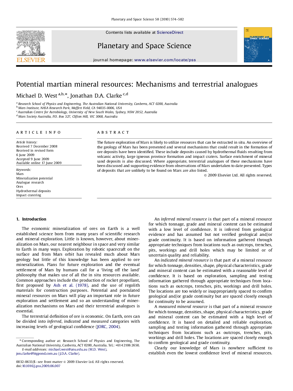 Potential martian mineral resources: Mechanisms and terrestrial analogues