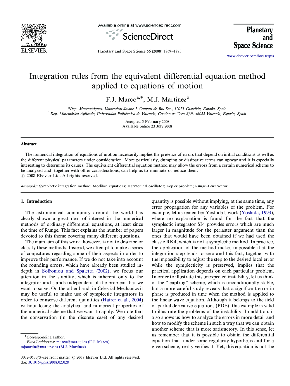 Integration rules from the equivalent differential equation method applied to equations of motion