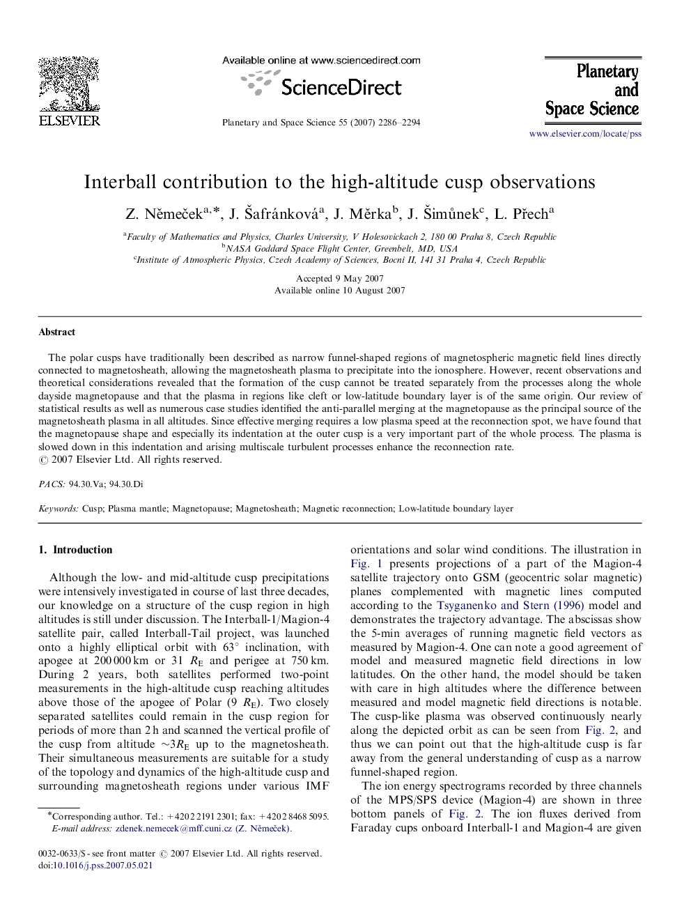 Interball contribution to the high-altitude cusp observations