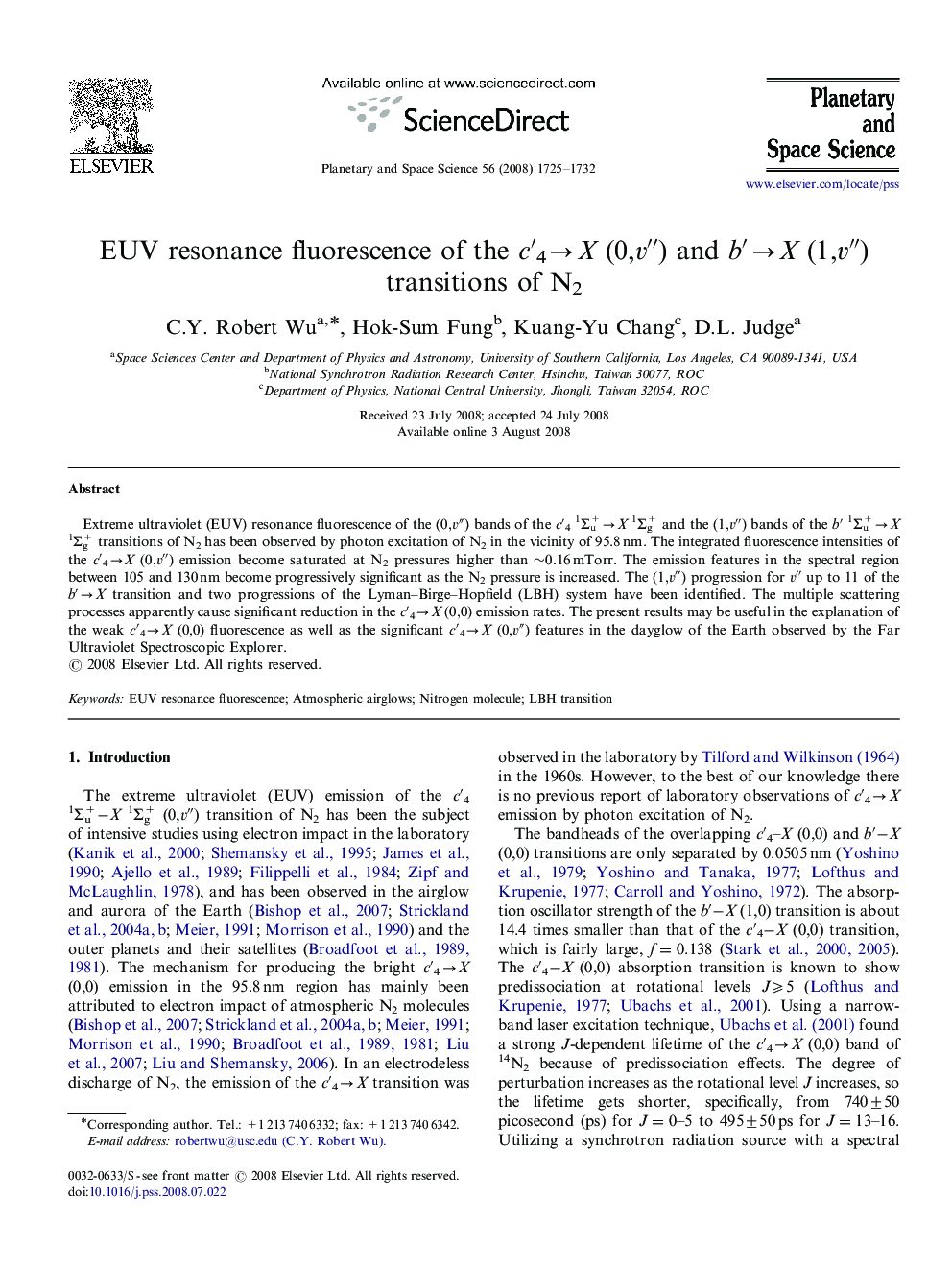 EUV resonance fluorescence of the c′4→X (0,v″) and b′→X (1,v″) transitions of N2