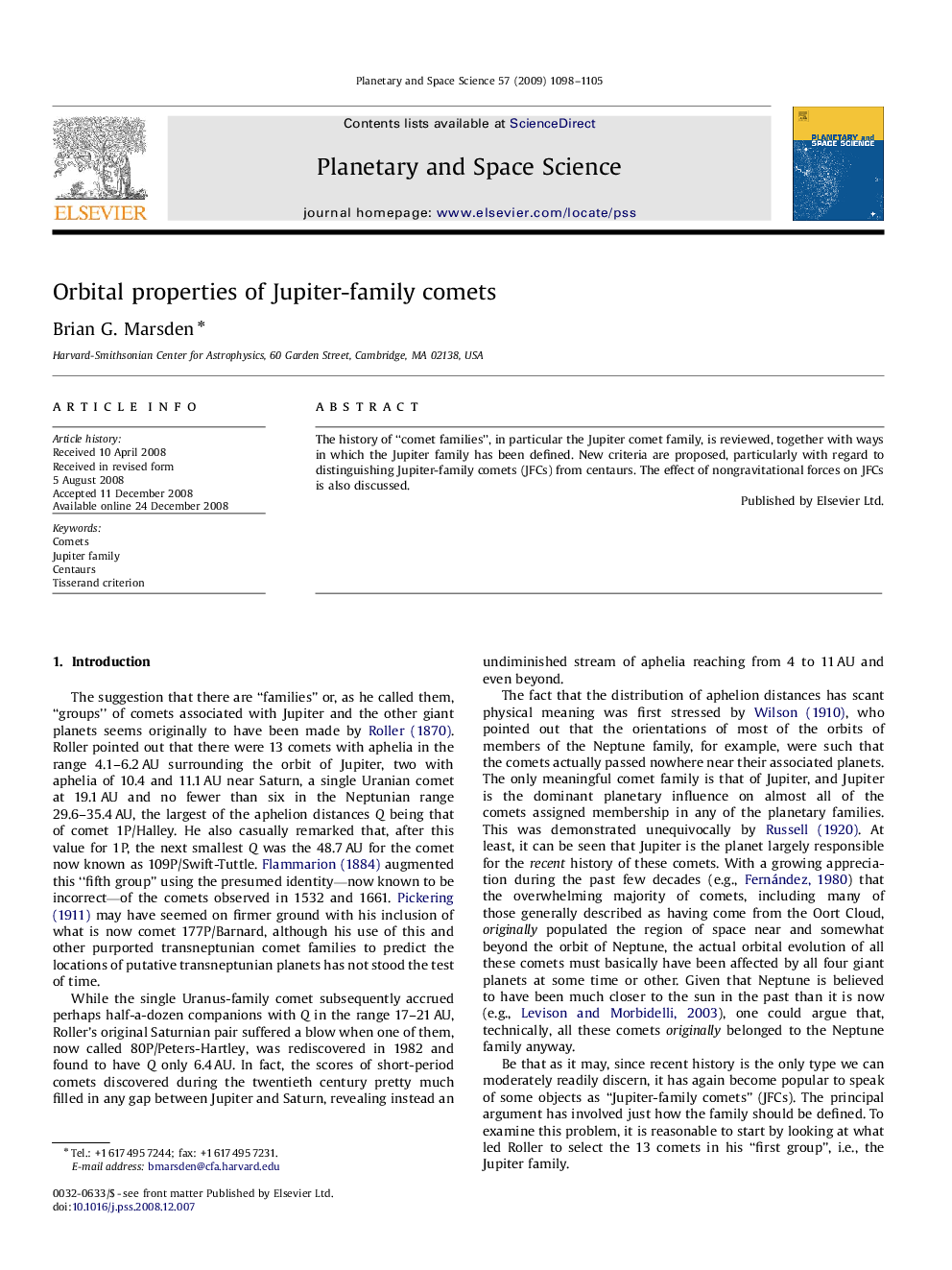 Orbital properties of Jupiter-family comets