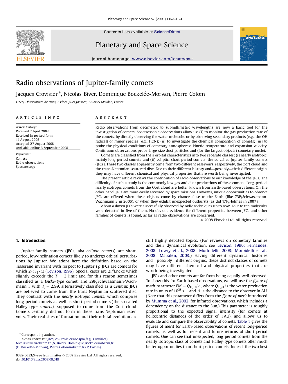 Radio observations of Jupiter-family comets